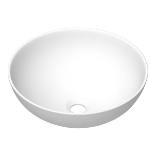 Saniclass san blanco lavabo à encastrer 40x40x15cm sans trop-plein rond en céramique blanc mat