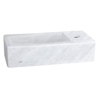 Differnz Helios Lave-mains 37.5x18.5cm marbre Blanc SECOND CHOIX