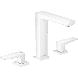 Hansgrohe Metropol robinet de lavabo 160 avec bonde push open avec trop-plein bec fixe 15.2cm mat blanc