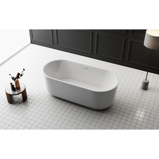 FugaFlow Eccelente Anta baignoire îlot - 170x80x58cm - avec vidage - acrylique - blanc brillant