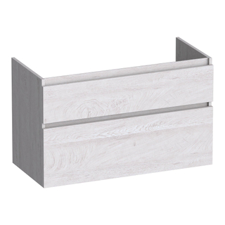 BRAUER Delight meuble sous lavabo - 100x46x60cm - 2 tiroirs à fermeture douce - sans poignée - 1 découpe pour le siphon - Forest Seashell