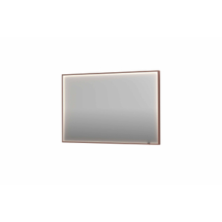 INK SP19 spiegel - 120x4x80cm rechthoek in stalen kader incl dir LED - verwarming - color changing - dimbaar en schakelaar - geborsteld koper