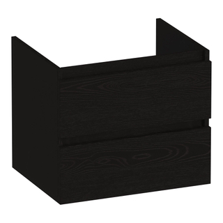 BRAUER Joy wastafelonderkast 60 2 softclose lades - greeploos - 1 sifon uitsparing - Timber Black