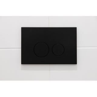QeramiQ Push Metal Bedieningsplaat - voor Geberit UP320 inbouwreservoir - dualflush - ronde knoppen - metaal zwart mat