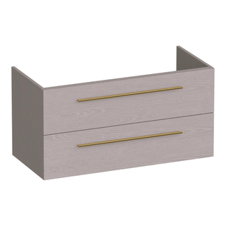 BRAUER Trust wastafelonderkast 100 excl. opbouwgrepen 2 softclose lades en 1 sifon uitsparing - Timber Greige