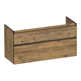 BRAUER Delight Edge wastafelonderkast 120 2 softclose lades - greeploos - 1 sifon uitsparing - Chateau