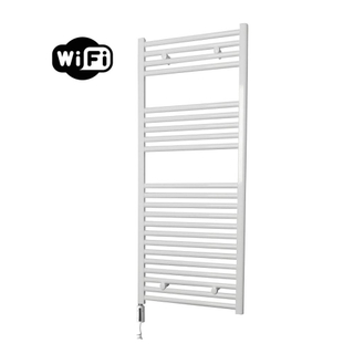 Sanicare HVW Elektrische Radiator - 111.8x60cm - 730W - wifi - thermostaat - wit - linksonder - wit