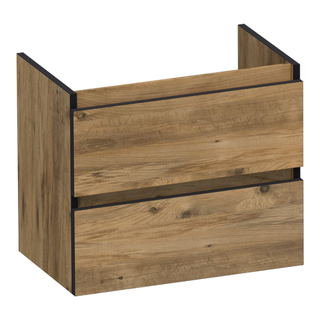 BRAUER Joy Edge wastafelonderkast ondiep 60 2 softclose lades - greeploos - 1 sifon uitsparing - Chateau