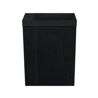 Arcqua Marble Ensemble fontaine - 40x22x54.5cm - fontaine mat noir - sans trop-plein - oak black