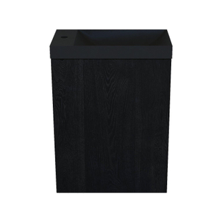Arcqua Marble Fonteinset - 40x22x54.5cm - fontein mat zwart - zonder overloop - oak black