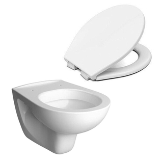 Nemo Intro Star WC suspendu compact avec abattant Porcelaine blanc