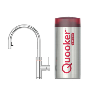 Quooker BE flex Robinet d'eau bouillante - bec rotatif & extractible - réservoir Combi+ - eau chaude/bouillante - Chrome