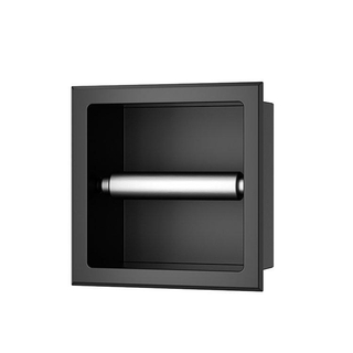 Xellanz Rocko toiletrolhouder zonder klep inbouw mat zwart