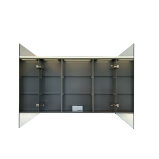 HR Meuble de salle de bain X-Line armoire de toilette 100x70x13cm double miroir