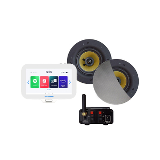 Aquasound N-Joy Connect n-joy connect badkamerradio - controller (ipx7) - wand lader - rumba speakerset mat chroom - bluetooth versterker / 30 watt / 230v/12v