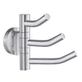 Smedbo Home Handdoekhaak - 12x9cm - 3 haken - geborsteld chroom