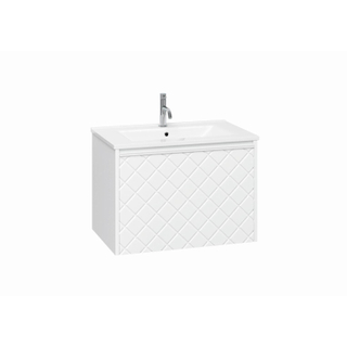 Crosswater Vergo ensemble de meubles de salle de bain - 69.8x47.6x45.5cm - 1 lavabo en céramique - 1 trou pour robinet - 1 tiroir - blanc mat