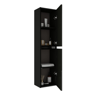 FugaFlow Eccelente Arredo Armoirecolonne 34.5x140x26.9cm 2 portes sans poignée Noir mat