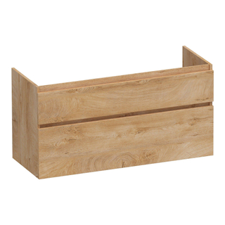 BRAUER Delight wastafelonderkast - 120x46x60cm - 2 softclose lades - greeploos - 2 sifon uitsparingen - Forest Tan