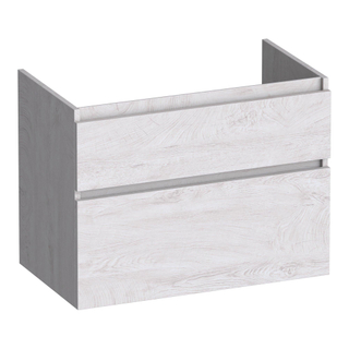 BRAUER Delight wastafelonderkast - 80x46x60cm - 2 softclose lades - greeploos - 1 sifon uitsparing - Forest Seashell