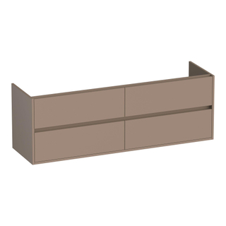 BRAUER Adore wastafelonderkast - 160x46x55cm - 4 softclose lades - greeploos - 2 sifon uitsparingen - mat mokka