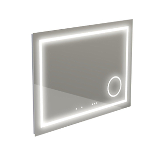 Thebalux Type I spiegel 100x75cm Rechthoek met verlichting, bluetooth en spiegelverwarming incl vergrotende spiegel led aluminium