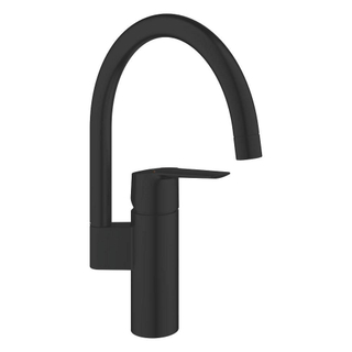 Grohe Start QuickFix Robinet de cuisine - 18.3cm - bec C - rotatif - Noir mat