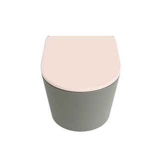 MONDIAZ LAVIE WC suspendu - 36x53cm - sans bride - Rosee (rose) - softclose - quick-release - abattant WC - Smoke (gris)