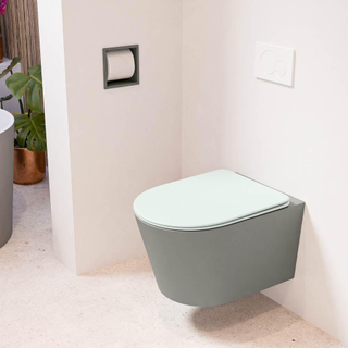MONDIAZ LAVIE wandclosetpack - 36x53cm - diepspoel - rimless - Smoke (grijs) - softclose - quick-release - toiletzitting - Greey (grijs)