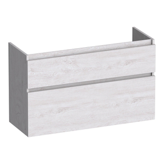 BRAUER Delight wastafelonderkast ondiep - 100x39x60cm - 2 softclose lades - greeploos - 1 sifon uitsparing - Forest Seashell