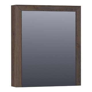 BRAUER Massief eiken spiegelkast 60x70x15cm met 1 linksdraaiende spiegeldeur Hout Black oak