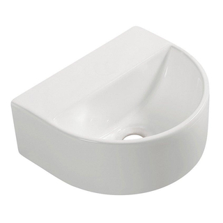Wiesbaden Lara lavabo sans trou de robinet 30 x 25 x 12 cm céramique brillant blanc