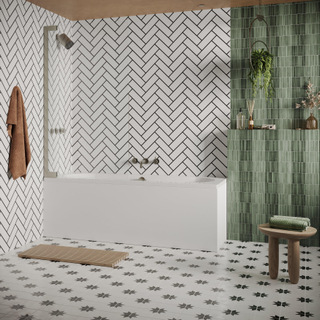 Crosswater Asura scharnierend badscherm - 90x150cm - geborsteld rvs