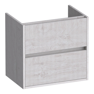 BRAUER Adore Wavy meuble sous lavabo peu profond 60 2 tiroirs softclose - sans poignée - 1 découpe pour siphon - Forest Seashell