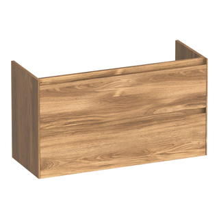 BRAUER Inspire wastafelonderkast ondiep 100 2 softclose lades - greeploos - 1 sifon uitsparing - Honey