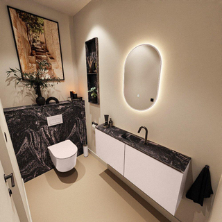 MONDIAZ TURE-DLUX Meuble toilette - 120cm - Rosee - EDEN - vasque Lava - position centrale - 1 trou de robinet