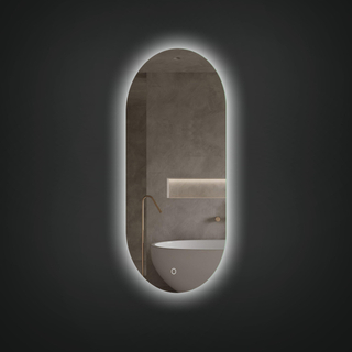 Arcqua Oval miroir - 40x100cm - ovale - vertical - backlight LED