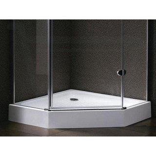 FugaFlow Efficiente Anta Receveur de douche pentagonale 90x90x16cm avec vidage et pieds Blanc