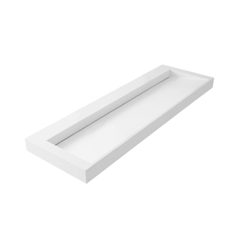 Thebalux wastafel glacier 140cm solid surface 1x kom 2x afvoer zonder kraangat (dient zelf geboord te worden)