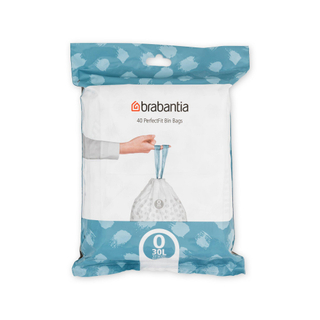 Brabantia PerfectFit Sacs poubelle - fermeture à cordon - code O - 30L - 40 pièces/rouleau