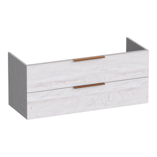 BRAUER Elevate meuble sous lavabo 120 excl. poignées à poser 2 tiroirs softclose et 2 découpes pour siphon - Forest Seashell