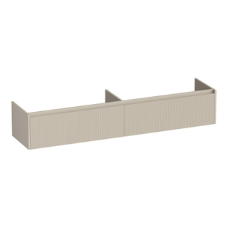 BRAUER Embrace Wavy wastafelonderkast 200 2 softclose lades - greeploos - 2 sifon uitsparingen - mat beige