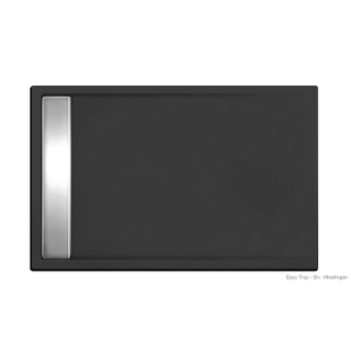 Xenz Easy Tray douchevloer - 110x90x5cm - acryl - zonder gootcover - ebony