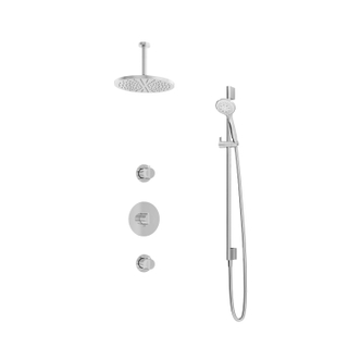 Hotbath Buddy IBS1 Regendoucheset - 2 stopkranen - 15cm plafondarm - 30cm ronde hoofddouche - 3 standen handdouche - glijstang - chroom