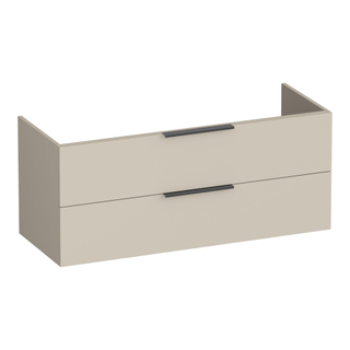 BRAUER Elevate wastafelonderkast 120 excl. opleggrepen 2 softclose lades en 2 sifon uitsparingen - mat beige
