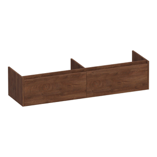 BRAUER Embrace wastafelonderkast - 159.8x35x45.5cm - 2 softclose lades - greeploos - 2 sifon uitsparingen - Forest Cacao