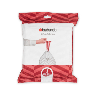 Brabantia PerfectFit Sacs poubelle - fermeture à cordon - code J - 20-25L - 40 pièces/rouleau