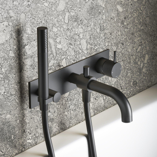 Hotbath Cobber X Partie de finition avec partie encastrable pour robinet baignoire/douche avec inverseur automatique noir mat