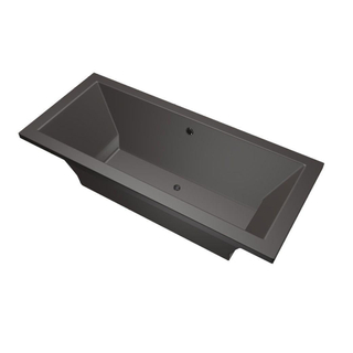 Xenz Society Duobad - 170x75x53 - afvoer Midden - acryl - antraciet
