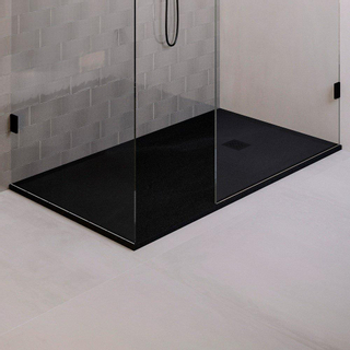 BRAUER Asteroid Douchebak 90x180 incl. antislip en antibacterieel mineraalmarmer mat zwart